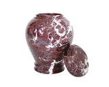 Red Zebra Marble Urn