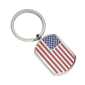 USA Flag Key Chain - Dog Tag