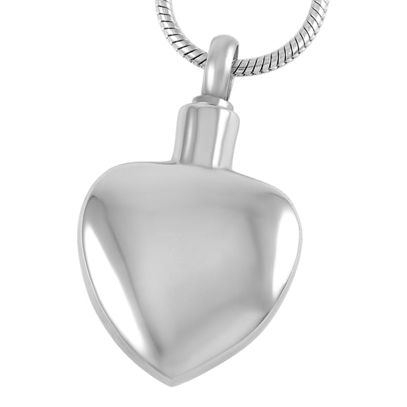 Heart Pendant with Chain - Cremation Urn Stainless Steel