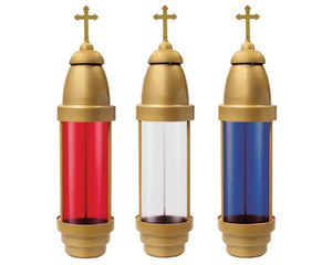 Greek Cross Cemetery / Vigil Memorial Light with Battery Memorial Light - Bundle