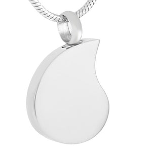 Teardrop Pendant with Chain - Cremation Urn Stainless Steel